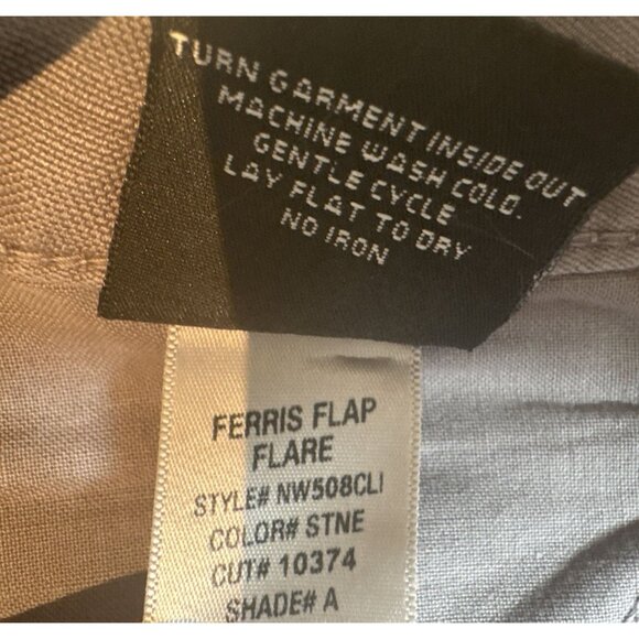 Hudson Women size27 Grey Flare Rise 8 Linen Pant wide leg Ferris Flap 35 inseam - Picture 11 of 11